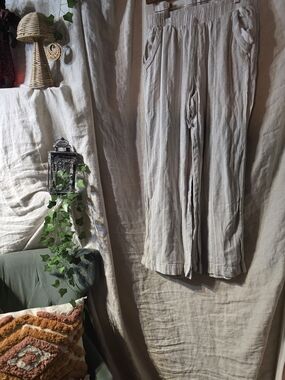 Relaxed Linen-Blend Men’s Pants - Light Taupe